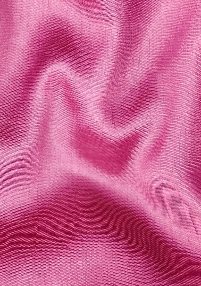 Pink Ethnic Motifs Woven Organza Kurta Set