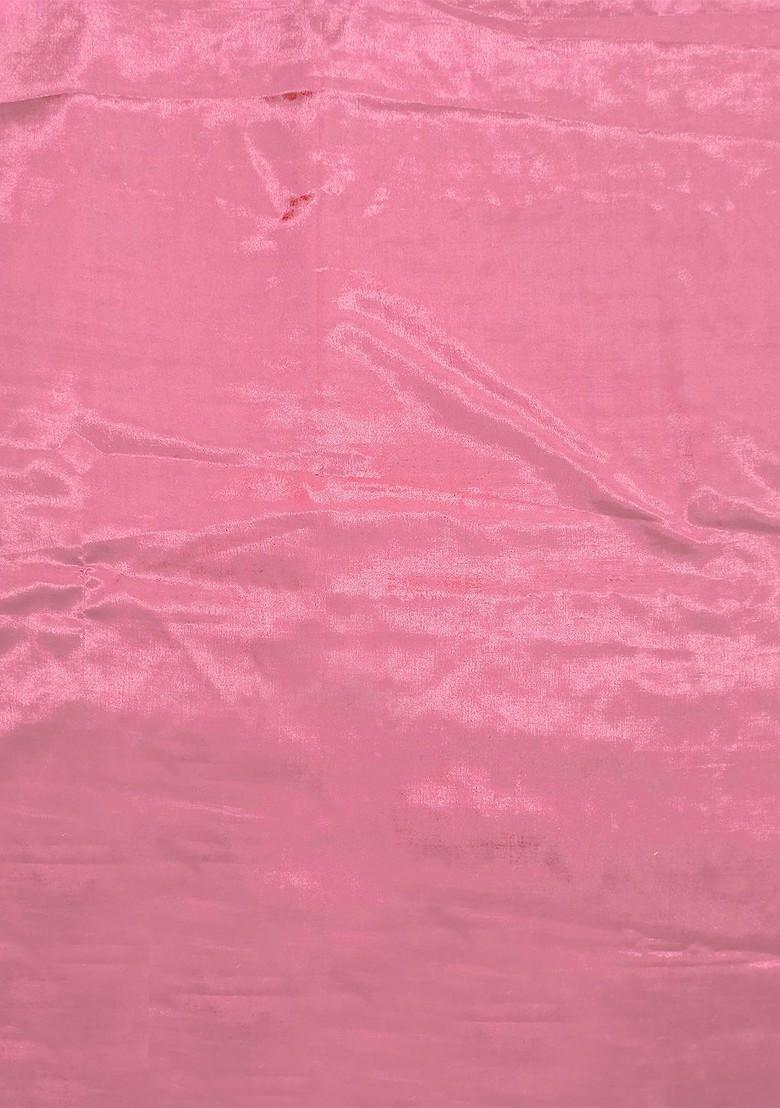 Pink Printed Poly Blend Kurta Set