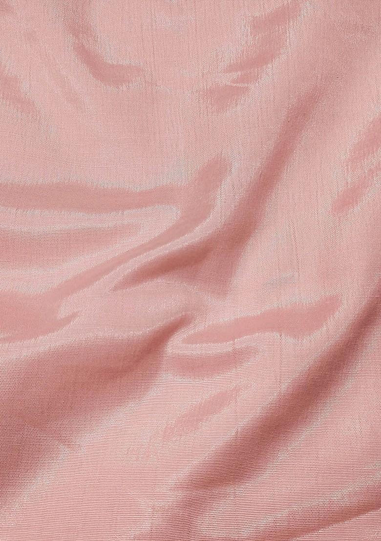 Peach Floral Embroidered Silk Kurta Set