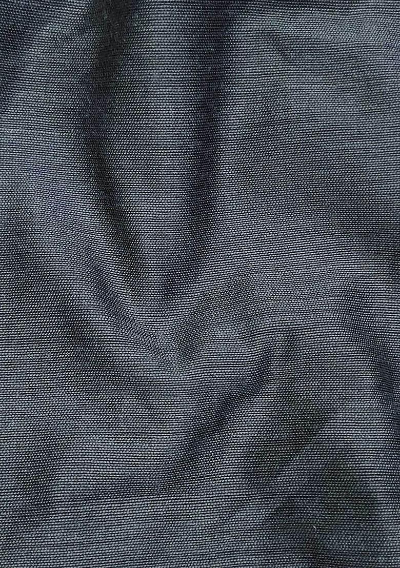 Grey Floral Print Poly Blend Kurta Set