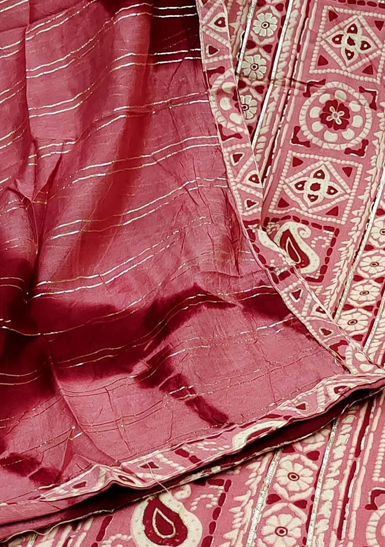 Peach Woven Poly Blend Kurta Set