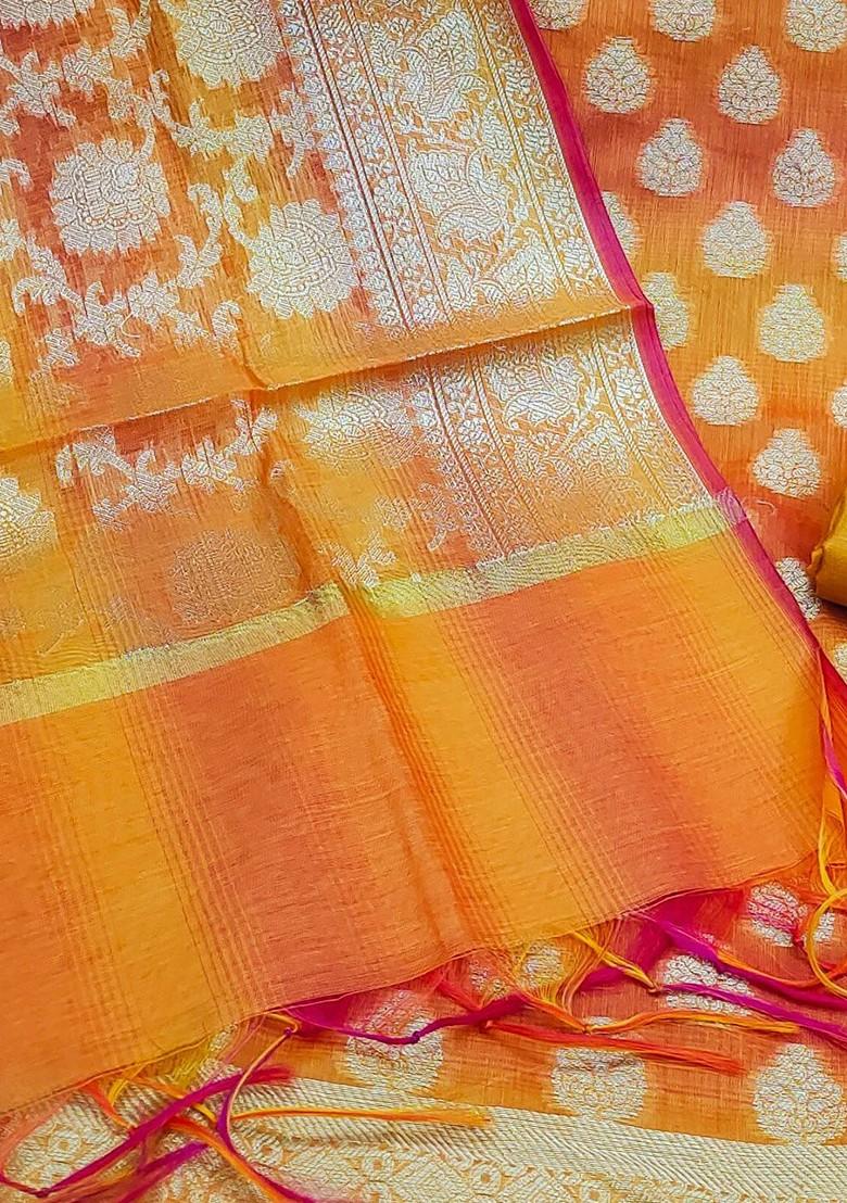 Yellow Woven Poly Blend Kurta Set