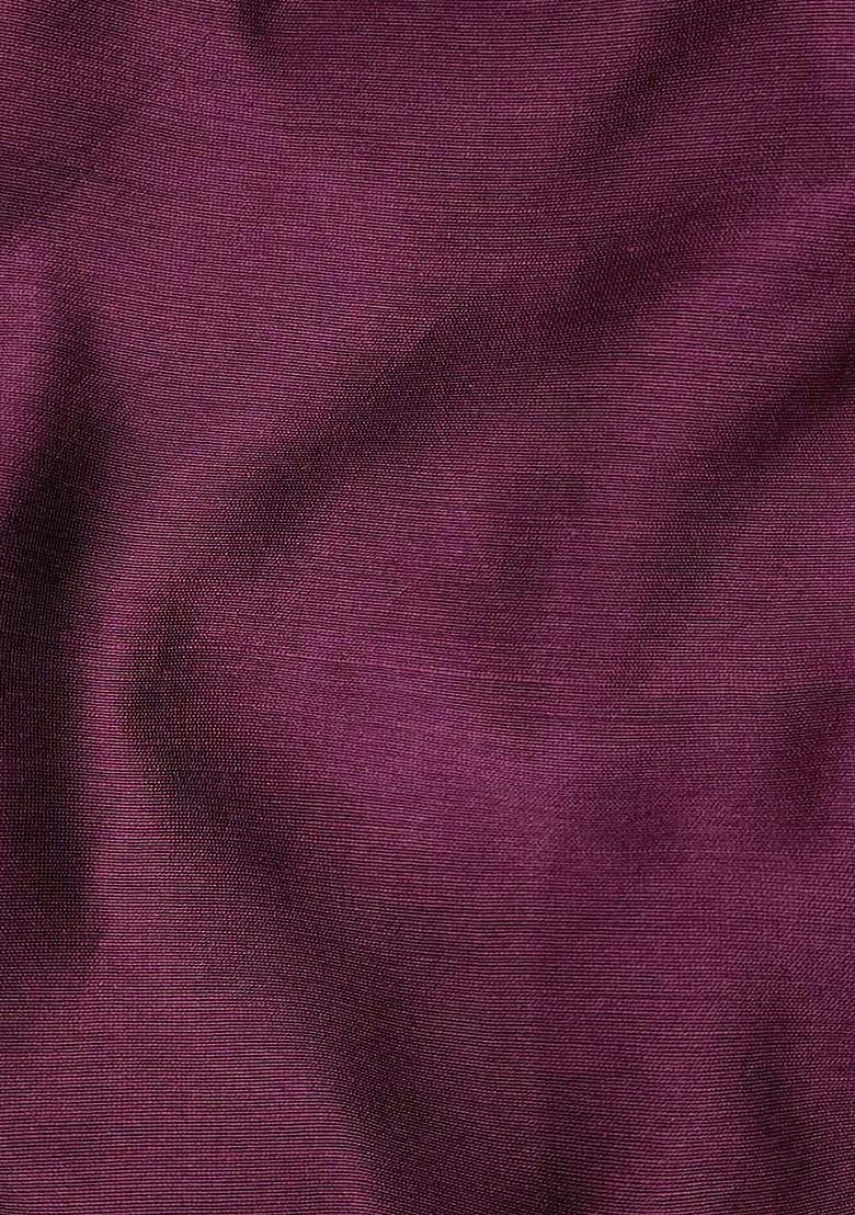 Burgundy Ethnic Motifs Woven Poly Blend Kurta Set