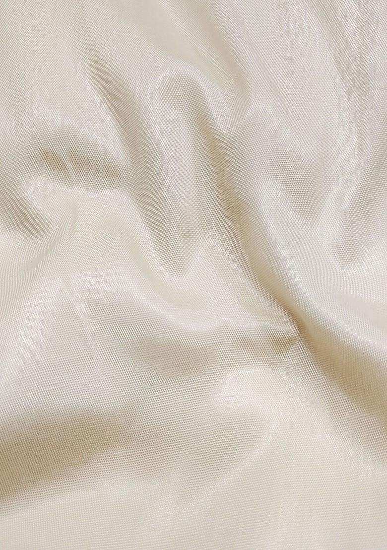 Off White Embellished Poly Blend Kurta Set