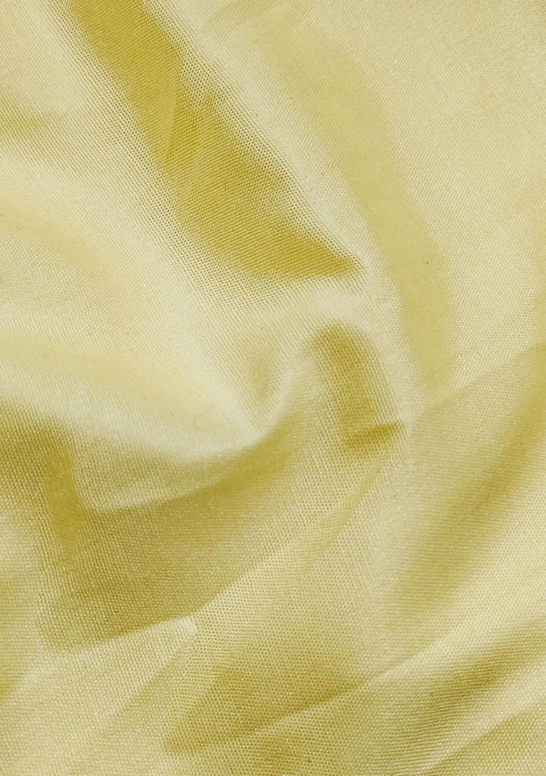 Off White Ethnic Motifs Embroidered Poly Blend Kurta Set