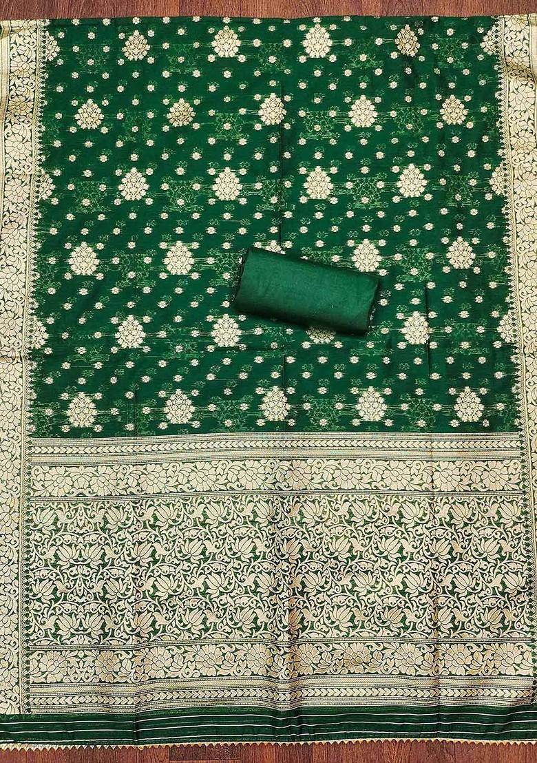 Burgundy Floral Woven Design Poly Blend Kurta Set