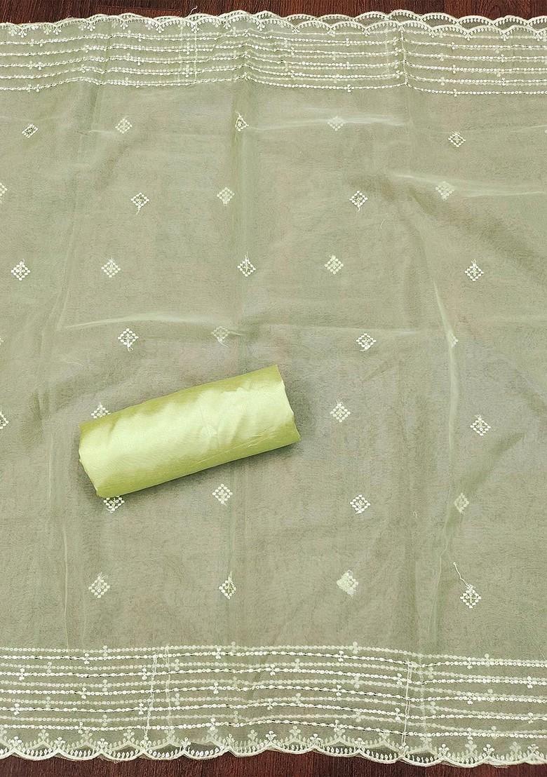 Sea Green Embroidered Organza Kurta Set