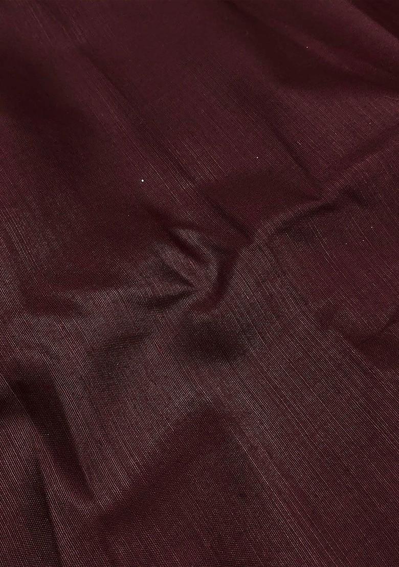 Coffee Brown Floral Woven Design Poly Blend Kurta Set