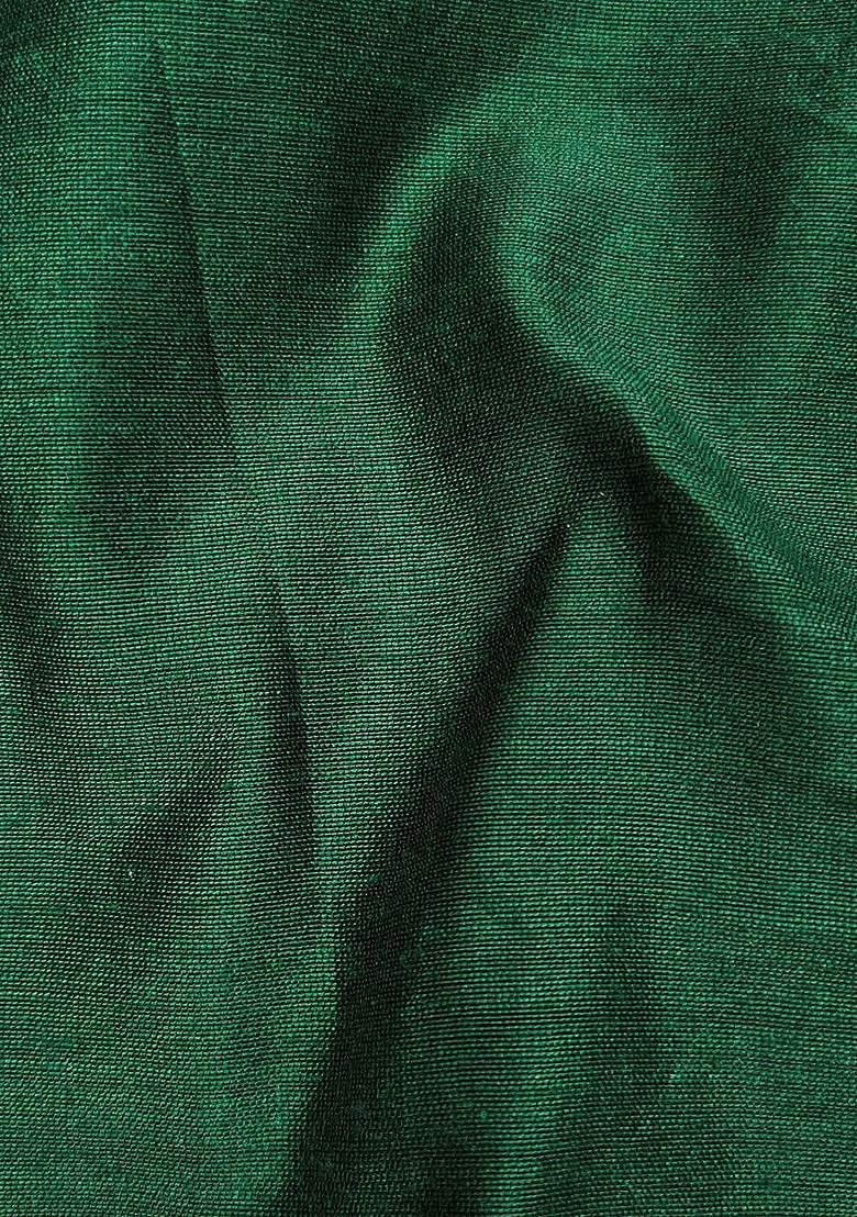 Olive Green Floral Woven Design Poly Blend Kurta Set