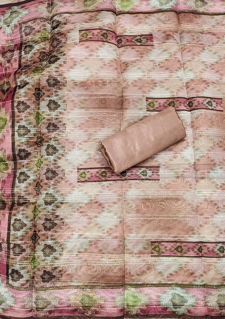 Rust Sequin Embroidered Organza Kurta Set