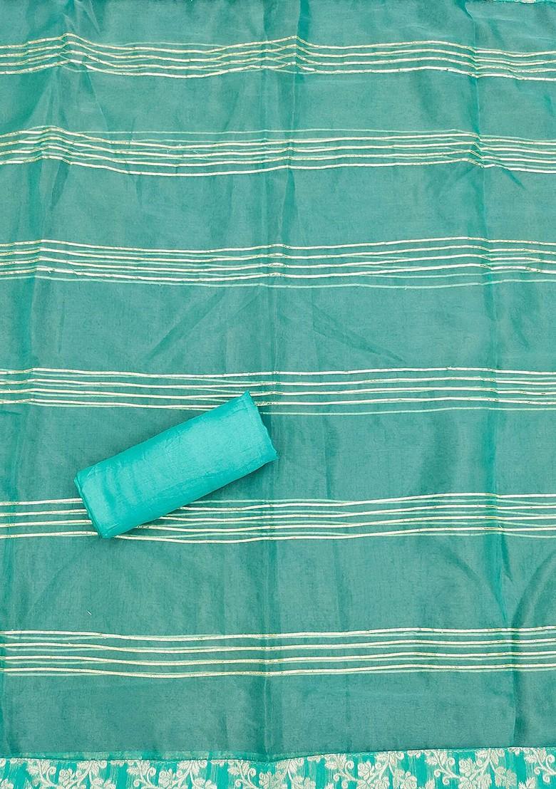 Sea Green Woven Poly Blend Kurta Set