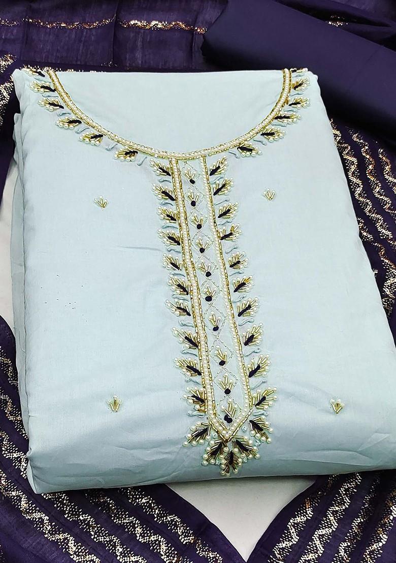 Sea Green Embellished Poly Blend Kurta Set