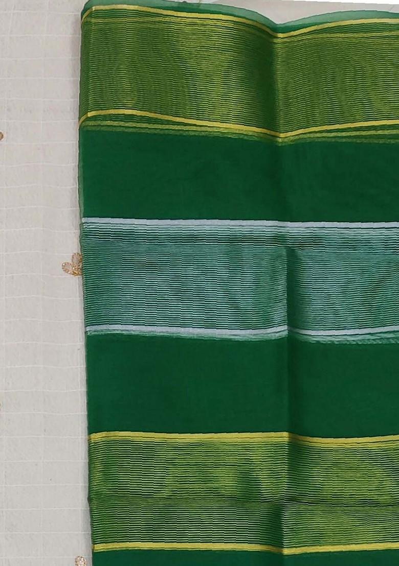 White Floral Embroidered Poly Blend Kurta Set