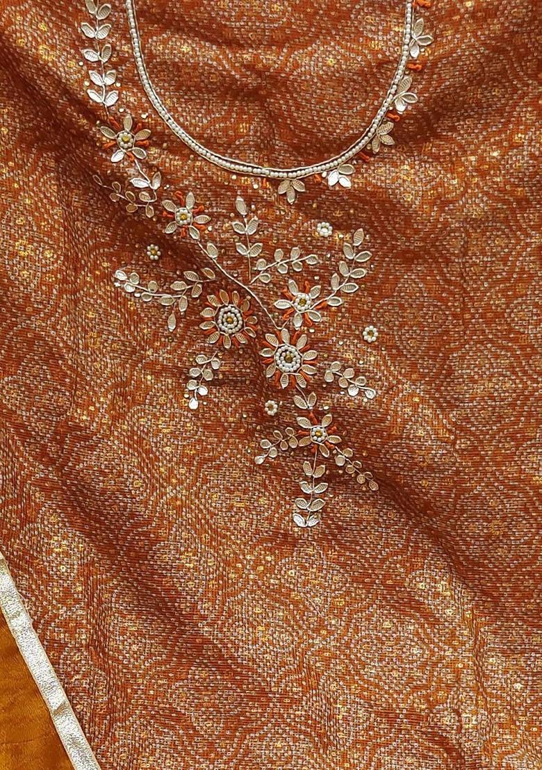 Mustard Yellow Embellished Pure Cotton Kurta Set