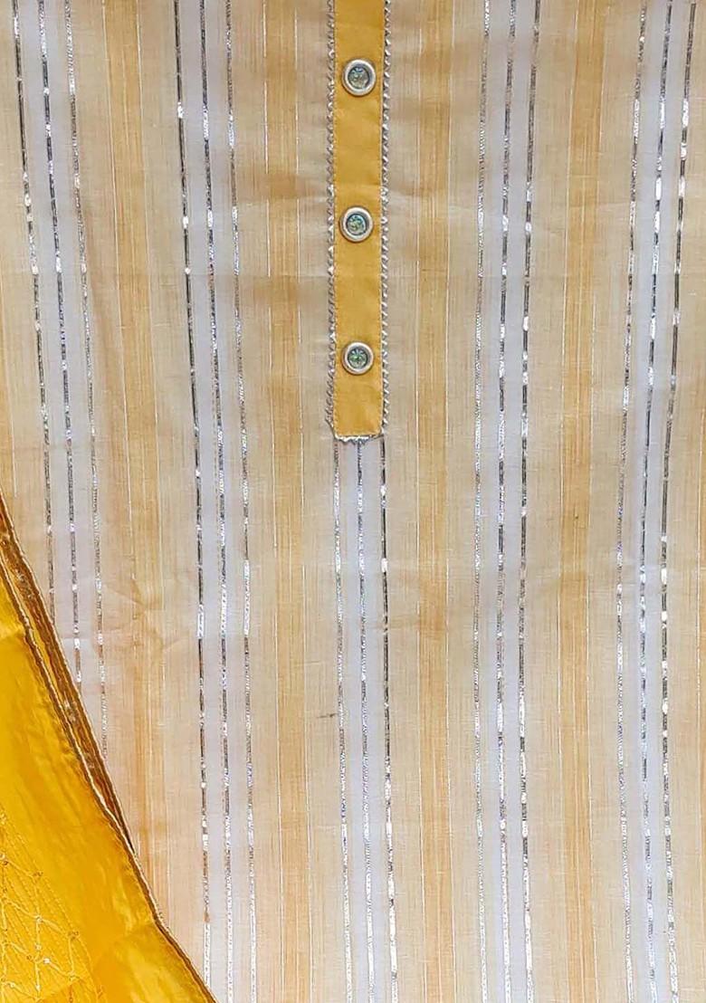 White Gota Patti Pure Cotton Kurta Set