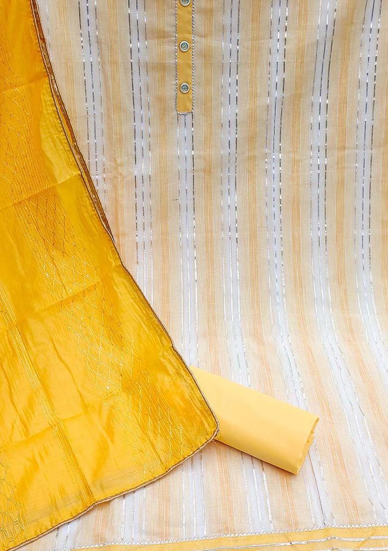 White Gota Patti Pure Cotton Kurta Set