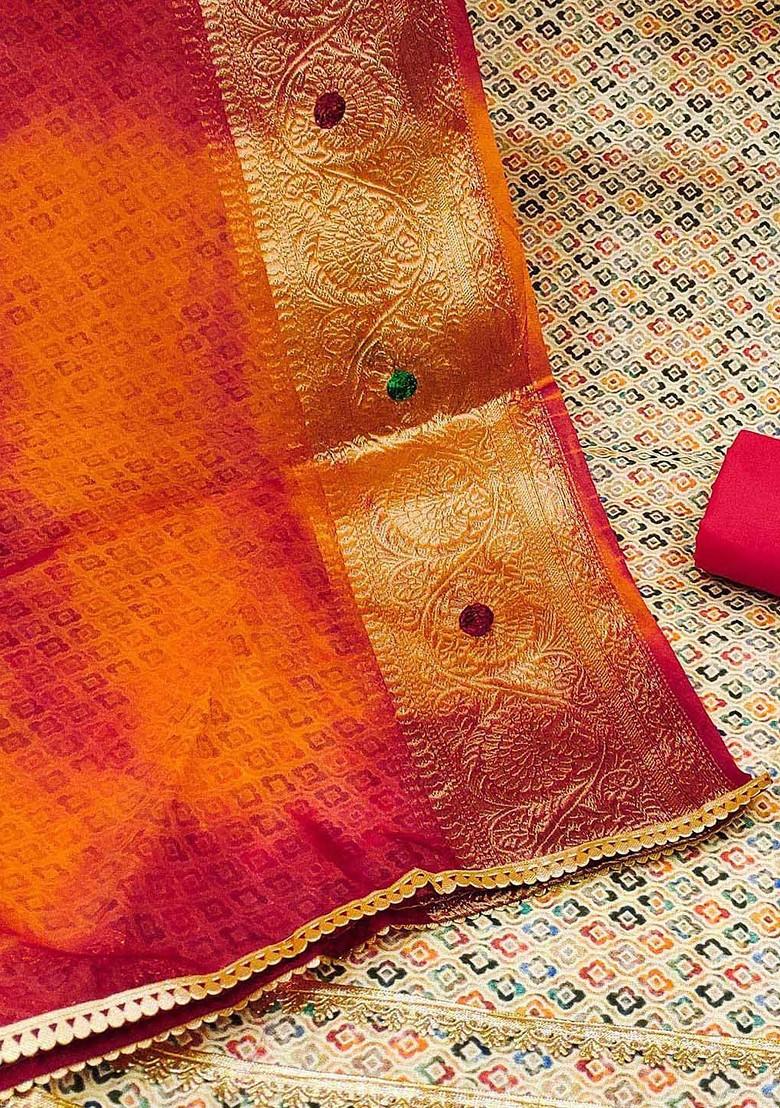 Red Embroidered Pure Cotton Kurta Set