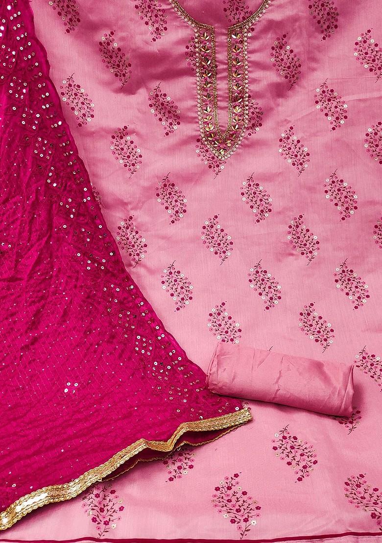 Pink Ethnic Motifs Printed Poly Blend Kurta Set