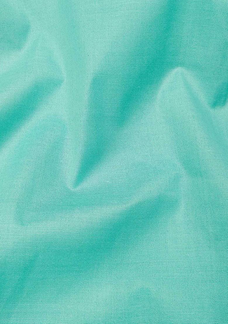 Green Geometric Print Poly Blend Kurta Set