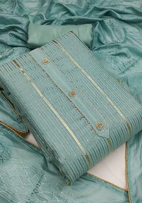 Sea Green Embellished Poly Blend Kurta Set