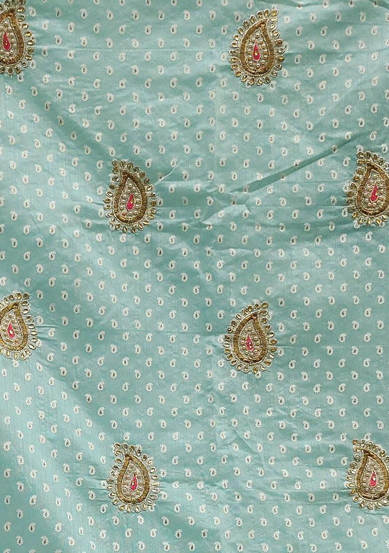 Sea Green Embroidered Poly Blend Kurta Set