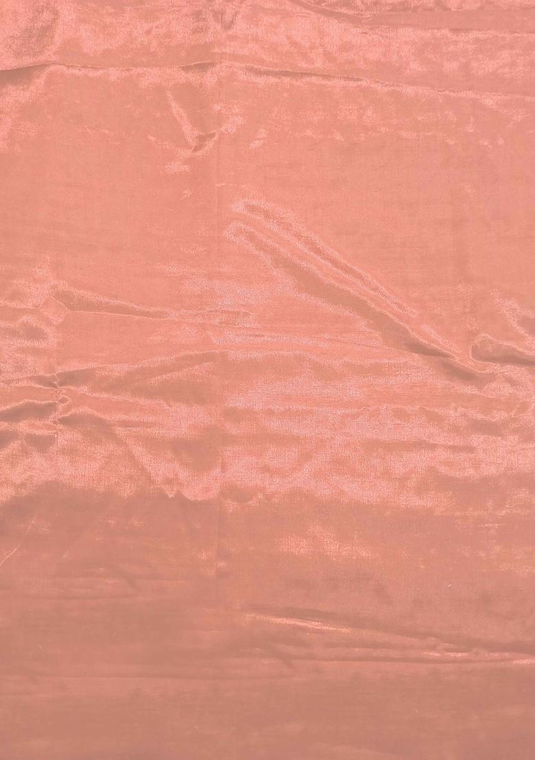 Peach Ethnic Motifs Woven Poly Blend Kurta Set