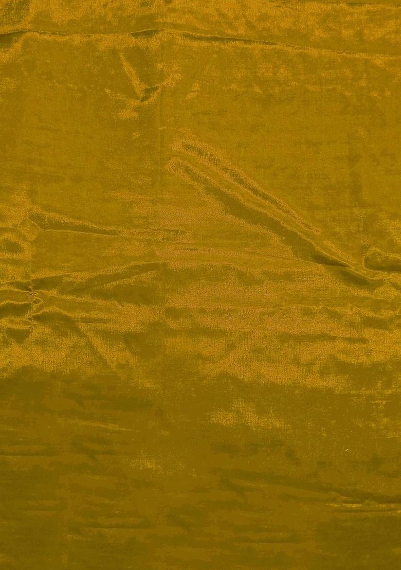 Mustard Yellow Ethnic Motifs Woven Poly Blend Kurta Set