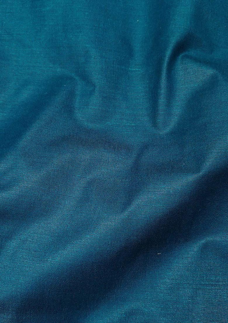 Blue Geometric Print Poly Blend Kurta Set