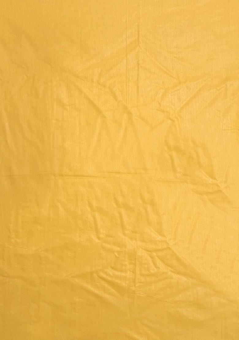 Yellow Ethnic Motifs Woven Poly Blend Kurta Set