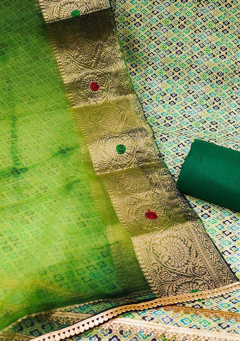 Green Embroidered Pure Cotton Kurta Set