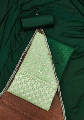 Sea Green Woven Poly Blend Kurta Set