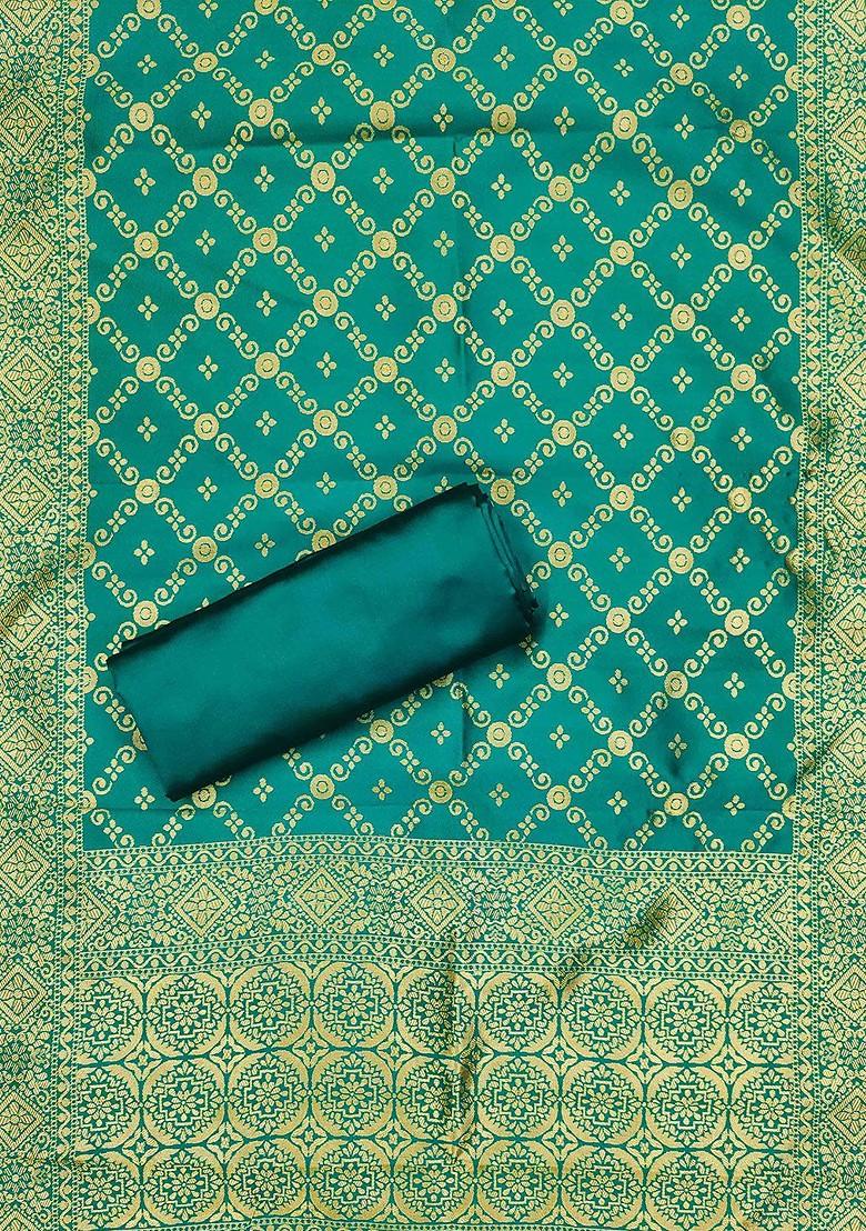 Green Geometric Print Poly Blend Kurta Set