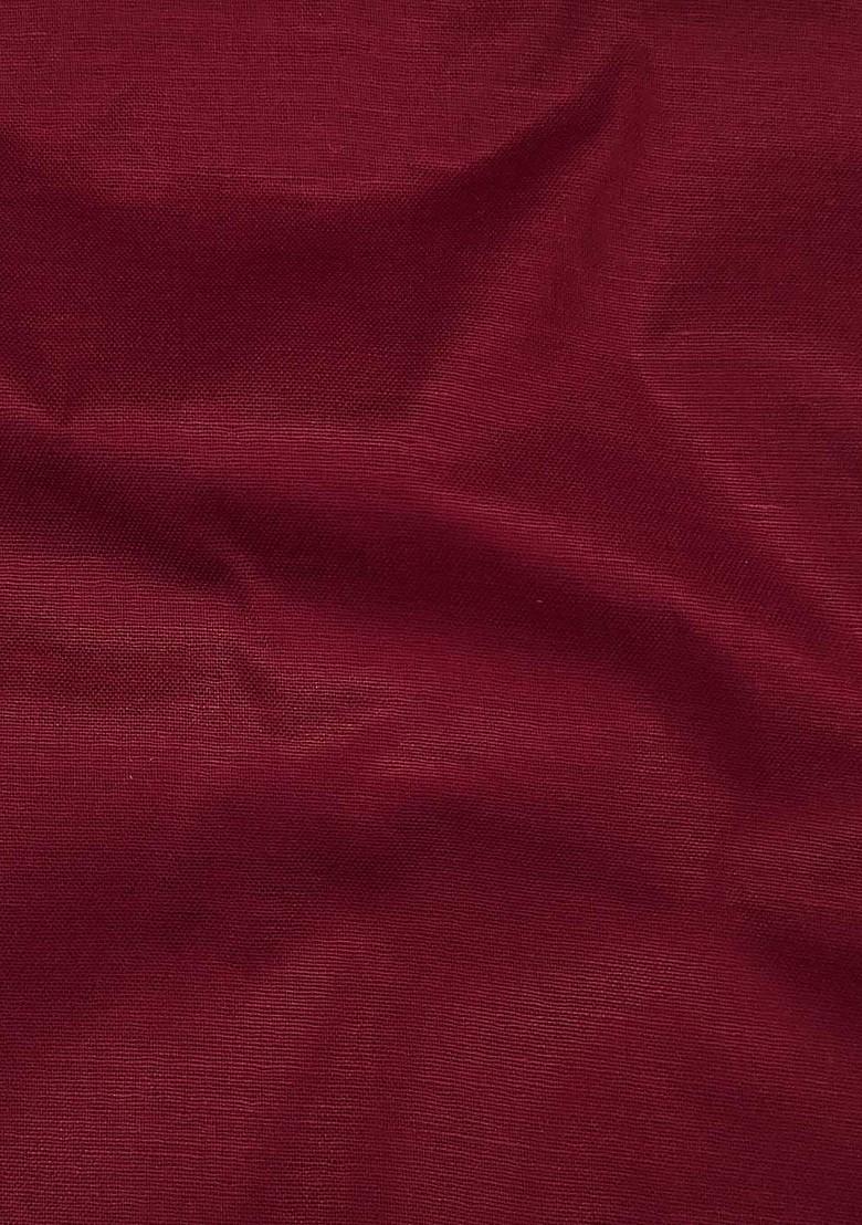 Maroon Woven Poly Blend Kurta Set