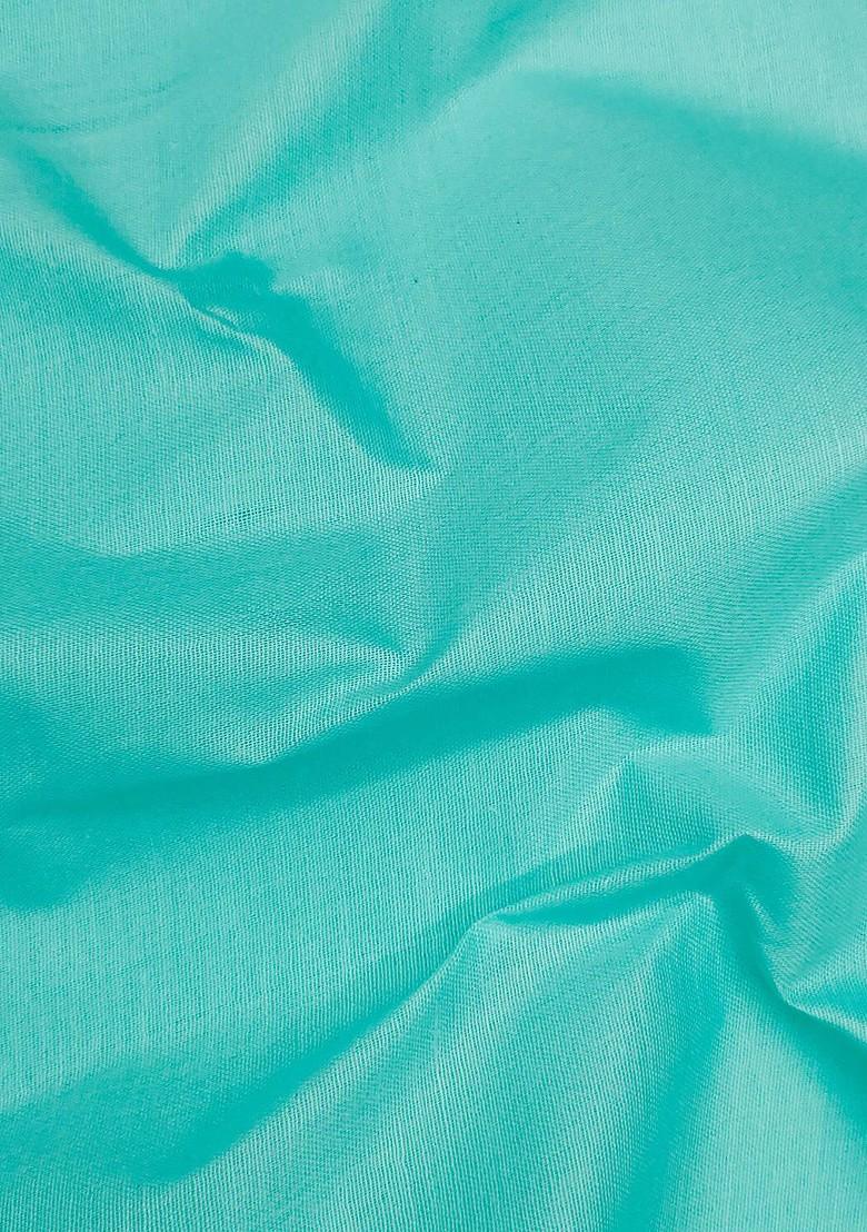 Sea Green Ethnic Motifs Woven Poly Blend Kurta Set