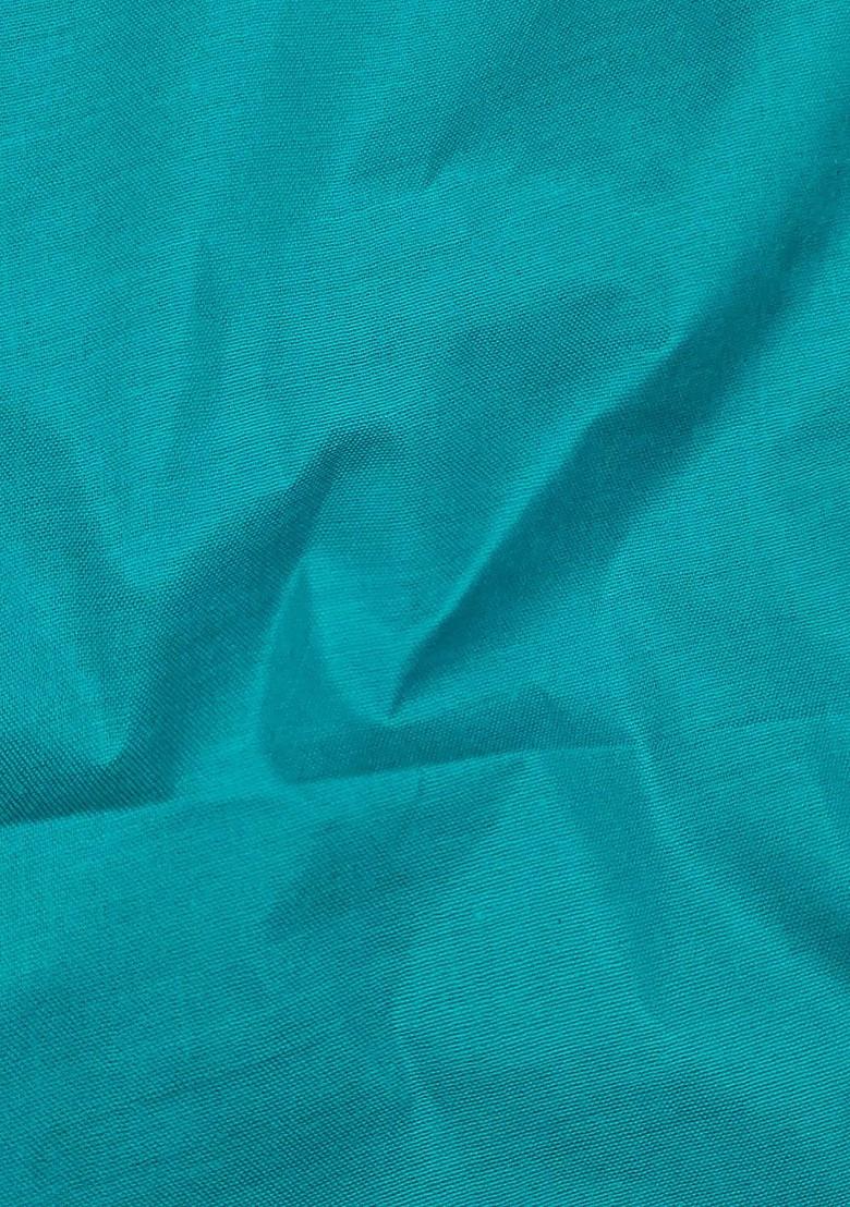 Sea Green Thread Embroidered Poly Blend Kurta Set