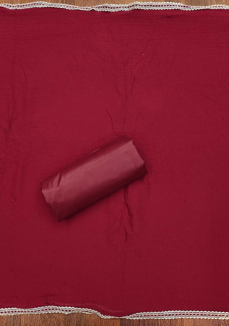 Peach Thread Embroidered Poly Blend Kurta Set