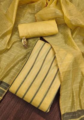 Yellow Woven Poly Blend Kurta Set