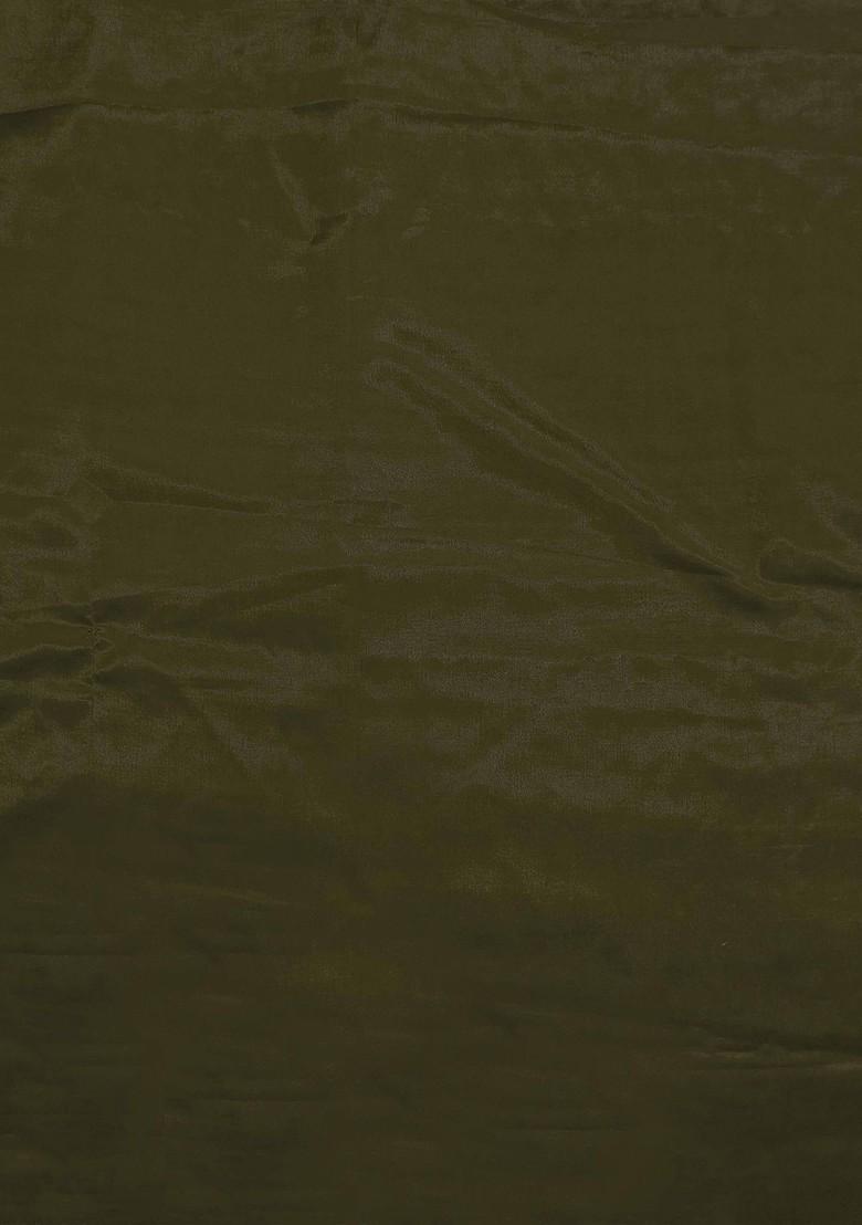 Olive Green Ethnic Motifs Embroidered Organza Kurta Set