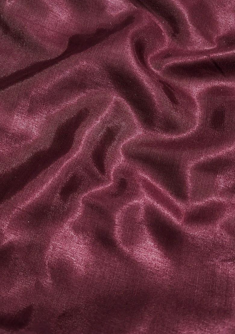 Maroon Floral Embroidered Silk Georgette Kurta Set