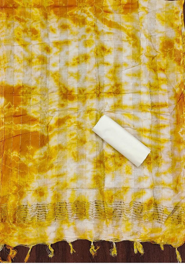 Yellow Ethnic Motifs Embroidered Poly Blend Kurta Set