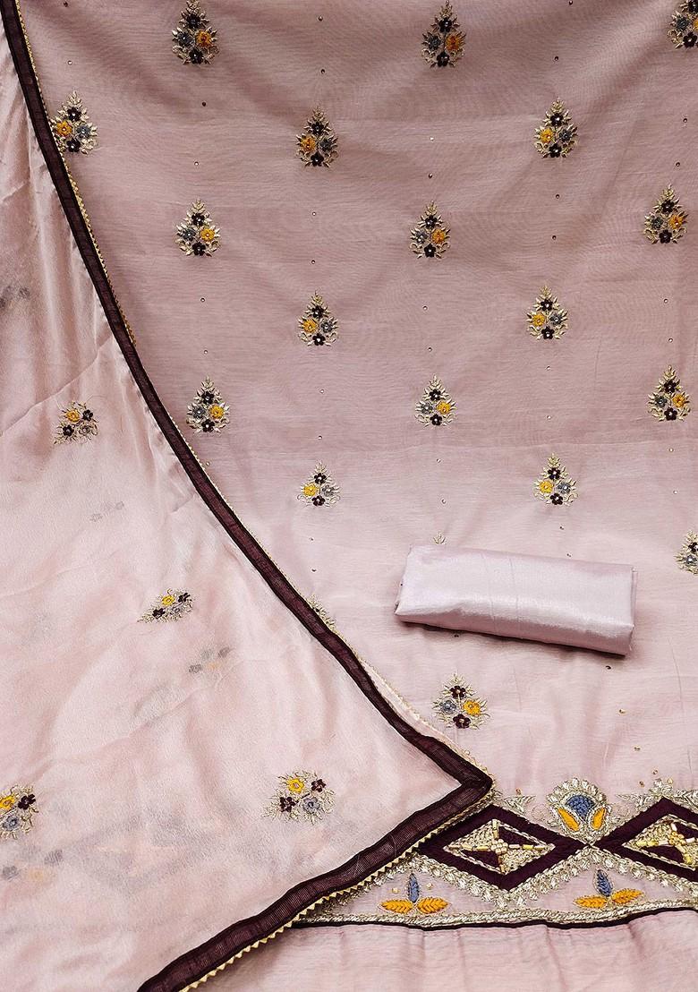 Pink Ethnic Motifs Embroidered Poly Blend Kurta Set