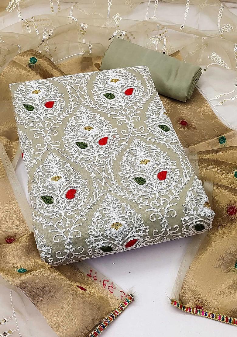 Sea Green Embroidered Poly Blend Kurta Set