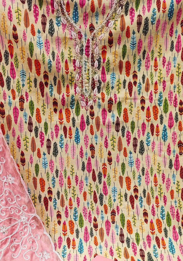 Green Ethnic Motifs Printed Poly Blend Kurta Set