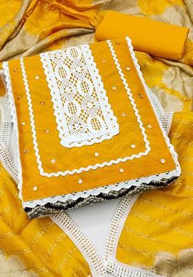 Yellow Printed Pure Cotton Kurta Set