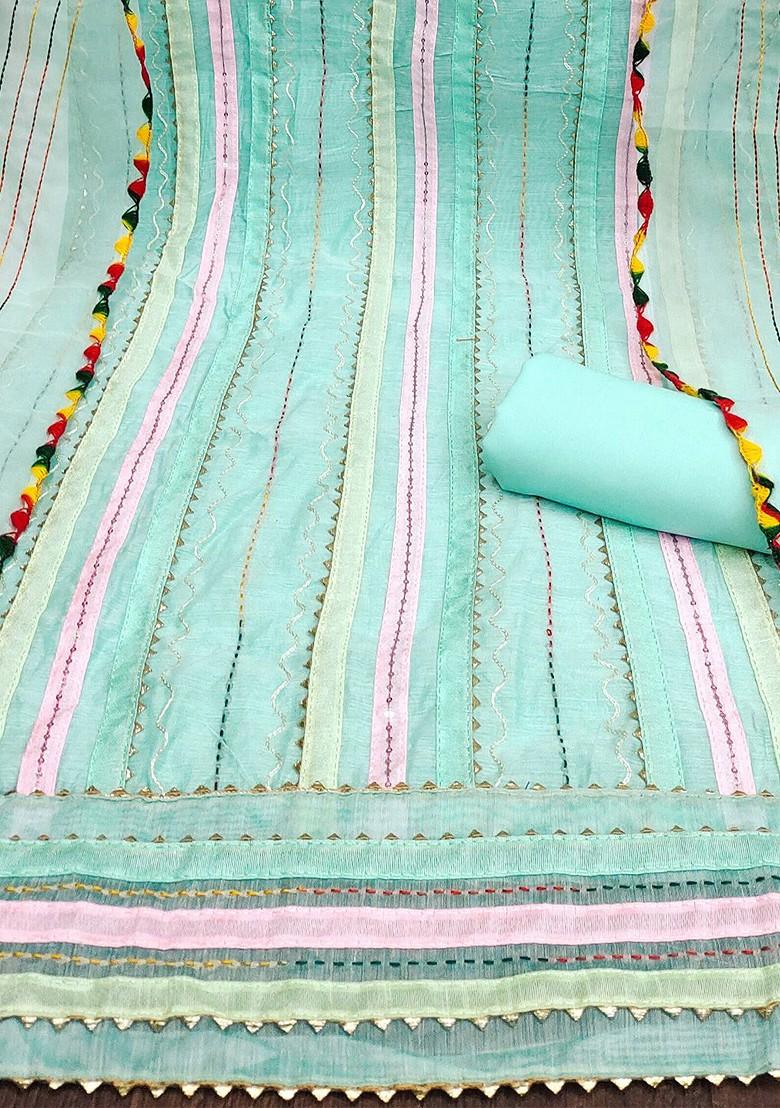 Sea Green Embroidered Poly Blend Kurta Set