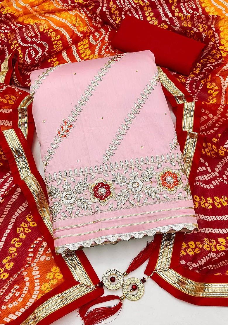 Pink Ethnic Motifs Embroidered Pure Cotton Kurta Set
