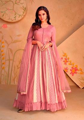 Pink Digital Print Sequin Embroidered Georgette Palazzo Set