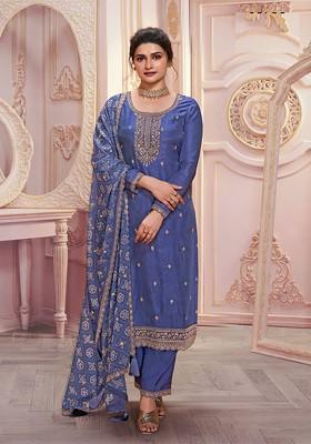 Violet Zari Sequin Embroidered Georgette Kurta Set
