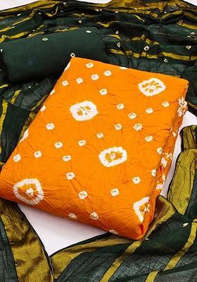 Green Embroidered Poly Blend Dress Material