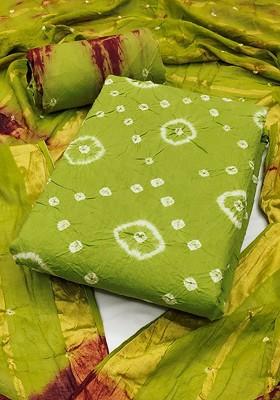 Sea Green Embroidered Poly Blend Dress Material